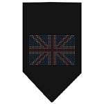 British Flag Rhinestone Bandana Black Large