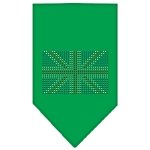 British Flag Rhinestone Bandana Emerald Green Large