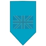 British Flag Rhinestone Bandana Turquoise Large
