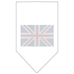 British Flag Rhinestone Bandana White Large
