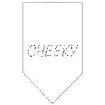 Cheeky Rhinestone Bandana White Large