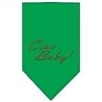 Ciao Baby Rhinestone Bandana Emerald Green Large