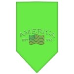 Classic American Rhinestone Bandana Lime Green Large
