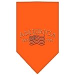 Classic American Rhinestone Bandana Orange Large