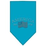 Classic American Rhinestone Bandana Turquoise Large