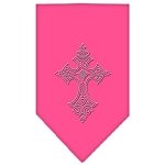 Cross Rhinestone Bandana Bright Pink Large