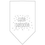 Cutie Patootie Rhinestone Bandana White Large