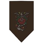 Eagle Rose Rhinestone Bandana Cocoa Large