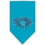 Fireworks Rhinestone Bandana Turquoise Large