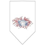Fireworks Rhinestone Bandana White Large