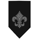 Fleur De Lis Rhinestone Bandana Black Large