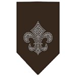 Fleur De Lis Rhinestone Bandana Cocoa Large