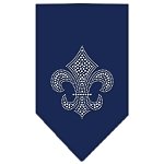 Fleur De Lis Rhinestone Bandana Navy Blue large