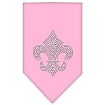 Fleur De Lis Rhinestone Bandana Light Pink Large