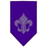 Fleur De Lis Rhinestone Bandana Purple Large