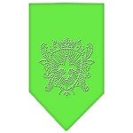 Fleur De Lis Shield Rhinestone Bandana Lime Green Large
