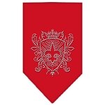 Fleur De Lis Shield Rhinestone Bandana Red Large