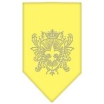 Fleur De Lis Shield Rhinestone Bandana Yellow Large