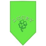Four Leaf Clover Rhinestone Bandana Lime Green Large