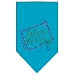 Happy New Year Rhinestone Bandana Turquoise Large