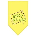 Happy New Year Rhinestone Bandana Yellow Large