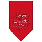 Happy St. Patricks Day Rhinestone Bandana Red Large