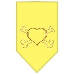 Heart Crossbone Rhinestone Bandana Yellow Large