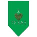I Heart Texas Rhinestone Bandana Emerald Green Large