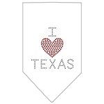 I Heart Texas Rhinestone Bandana White Large
