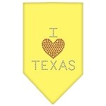 I Heart Texas Rhinestone Bandana Yellow Large