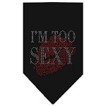 I'm Too Sexy Rhinestone Bandana Black Large