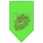 I'm Too Sexy Rhinestone Bandana Lime Green Large