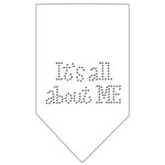 Its All About Me Rhinestone Bandana White Large