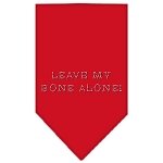 Leave My Bone Alone Rhinestone Bandana Red Large