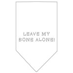 Leave My Bone Alone Rhinestone Bandana White Large