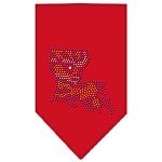 Louisiana Rhinestone Bandana Red Large