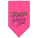 Mardi Gras Rhinestone Bandana Bright Pink Large