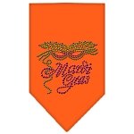 Mardi Gras Rhinestone Bandana Orange Large