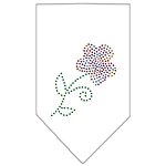 Multi Flower Rhinestone Bandana White Large