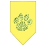 Paw Blue Rhinestone Bandana Yellow Large
