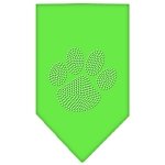Paw Clear Rhinestone Bandana Lime Green Large