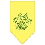 Paw Green Rhinestone Bandana Yellow Large