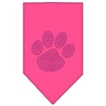 Paw Purple Rhinestone Bandana Bright Pink Large