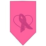 Pink Ribbon Rhinestone Bandana Bright Pink Large