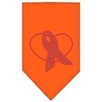 Pink Ribbon Rhinestone Bandana Orange Large