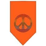 Rainbow Peace Sign Rhinestone Bandana Orange Large