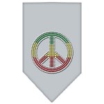 Rasta Peace Rhinestone Bandana Grey Large