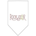 Rock Star Rhinestone Bandana White Large