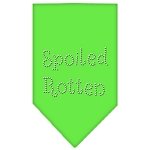 Spoiled Rotten Rhinestone Bandana Lime Green Large