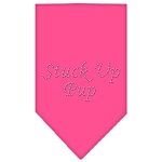 Stuck Up Pup Rhinestone Bandana Bright Pink Large